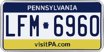 PA license plate LFM6960