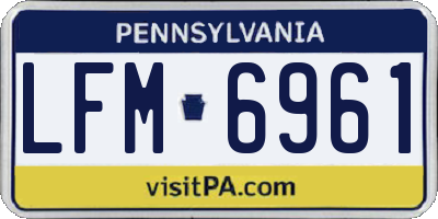 PA license plate LFM6961