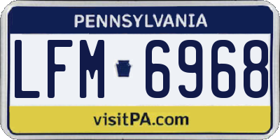 PA license plate LFM6968