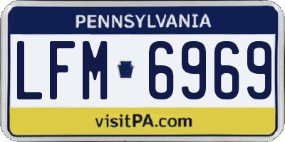 PA license plate LFM6969