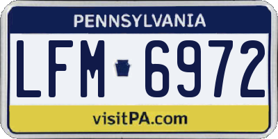 PA license plate LFM6972