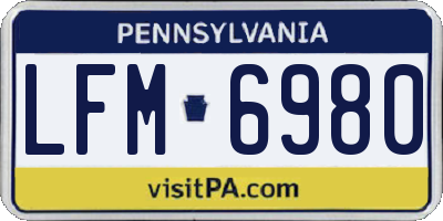 PA license plate LFM6980