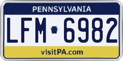 PA license plate LFM6982