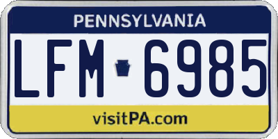 PA license plate LFM6985