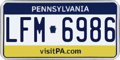 PA license plate LFM6986