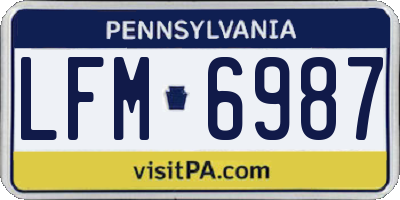 PA license plate LFM6987