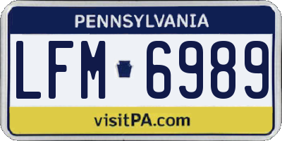 PA license plate LFM6989