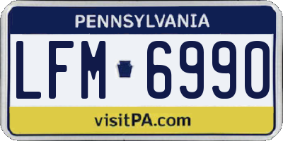 PA license plate LFM6990