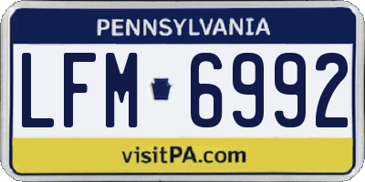 PA license plate LFM6992