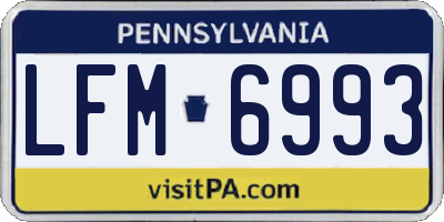 PA license plate LFM6993