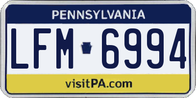 PA license plate LFM6994
