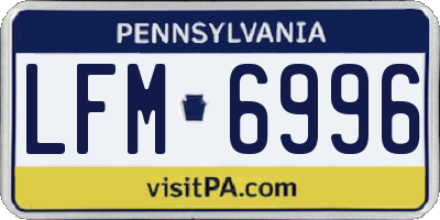 PA license plate LFM6996