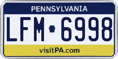 PA license plate LFM6998