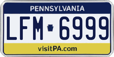 PA license plate LFM6999