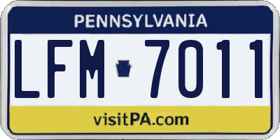 PA license plate LFM7011