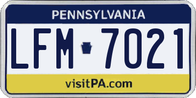 PA license plate LFM7021