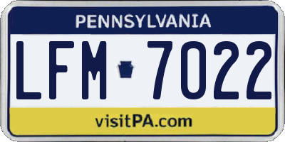PA license plate LFM7022