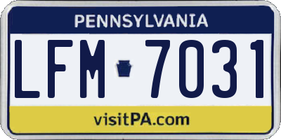 PA license plate LFM7031