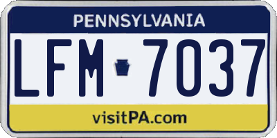 PA license plate LFM7037