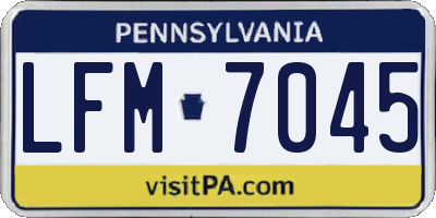 PA license plate LFM7045