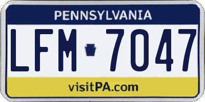 PA license plate LFM7047
