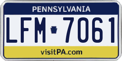 PA license plate LFM7061