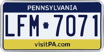 PA license plate LFM7071