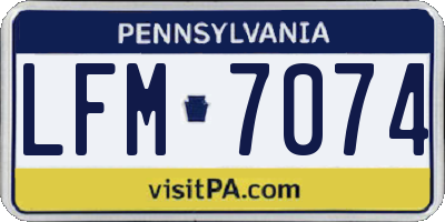 PA license plate LFM7074