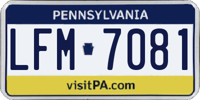 PA license plate LFM7081