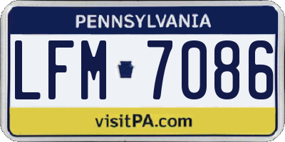 PA license plate LFM7086