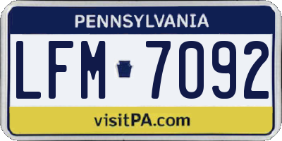 PA license plate LFM7092