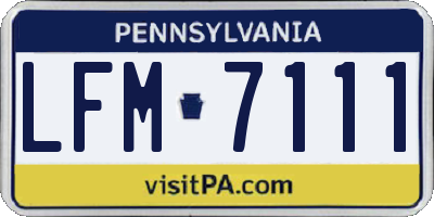 PA license plate LFM7111