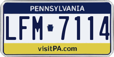 PA license plate LFM7114