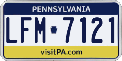 PA license plate LFM7121