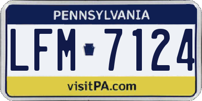 PA license plate LFM7124