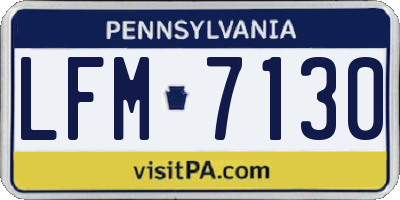 PA license plate LFM7130