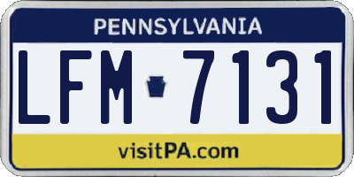 PA license plate LFM7131