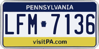 PA license plate LFM7136
