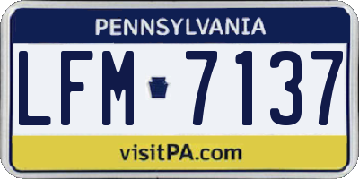PA license plate LFM7137