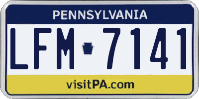 PA license plate LFM7141