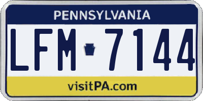 PA license plate LFM7144