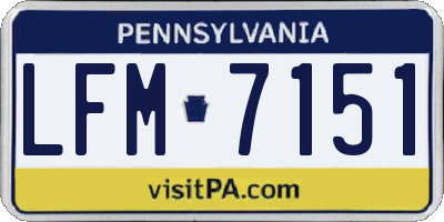 PA license plate LFM7151