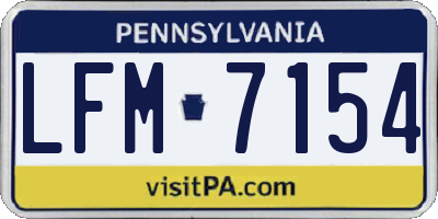 PA license plate LFM7154