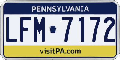 PA license plate LFM7172