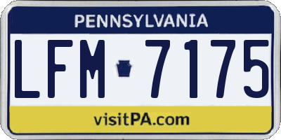 PA license plate LFM7175