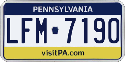 PA license plate LFM7190
