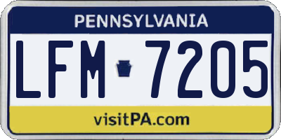 PA license plate LFM7205