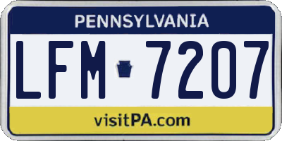 PA license plate LFM7207