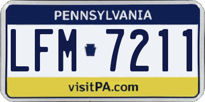 PA license plate LFM7211