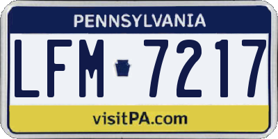 PA license plate LFM7217